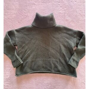 Madewell Sadler Green Merino Wool Blend Turtleneck Sweater Women's S